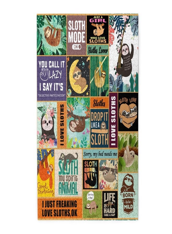 NELife 1000 Pieces Sloth Themed Jigsaw Puzzle,Fun Educational Toy for Kids Ages 12,Teens & Families.Educational Games Home Decoration Puzzle,Size 29.5” X 19.7” (Have Box) - Image 1